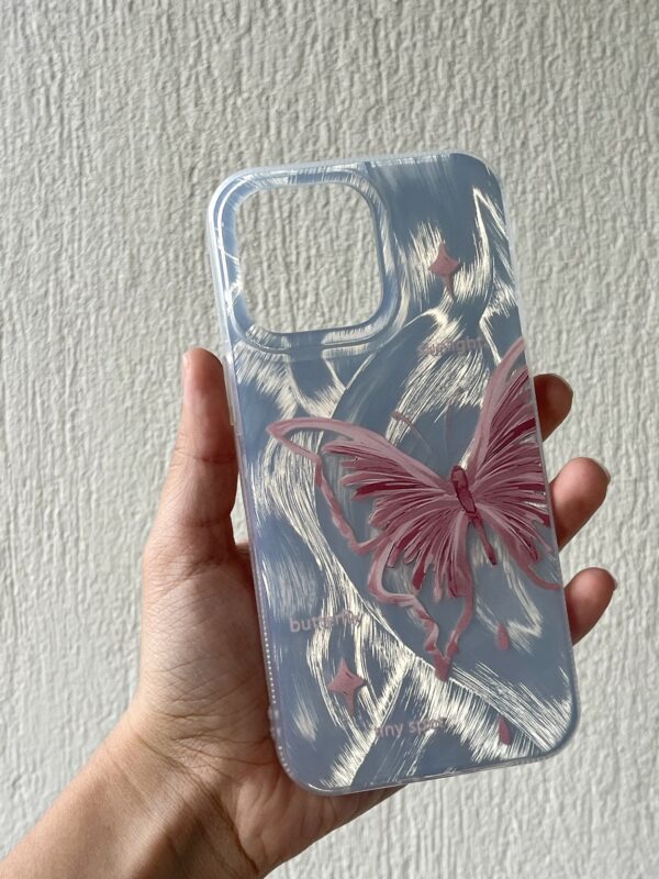 Case plateado mariposa