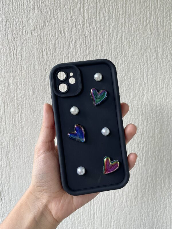 Case negro corazones - Image 2