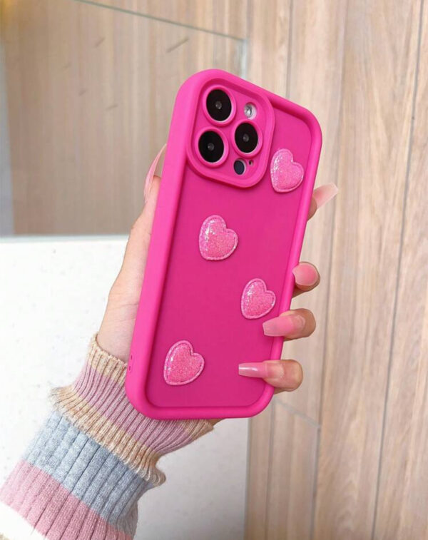 Case fucsia corazones - Imagen 3