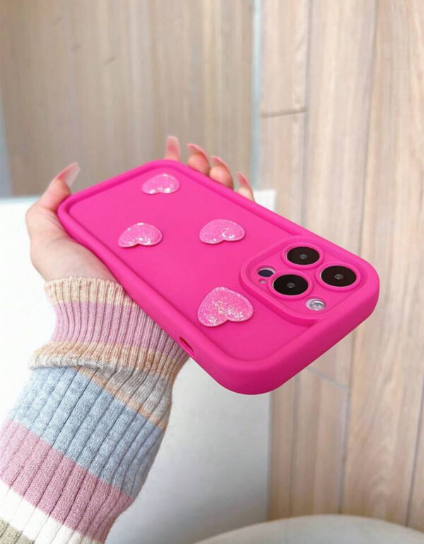 Case fucsia corazones - Imagen 2