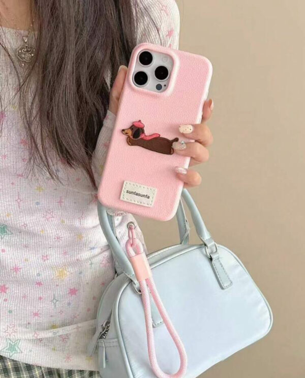 Case rosa con sujetador